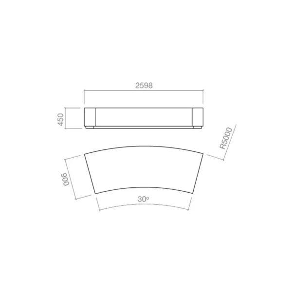 Betongbänkar | Blöke bänk, böjd modul 30ºC