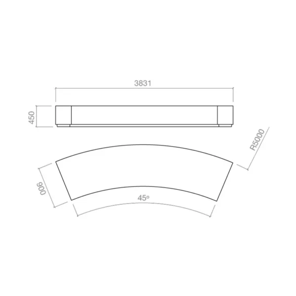 Betongbänkar | Bloke bänk-betongbänk böjd modul 45ºC