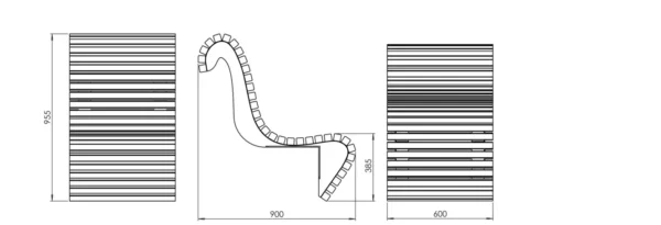 Park & Utemiljö | WAVE Parkbänk Enkelsits För Montering På Basen 60 Cm Bred