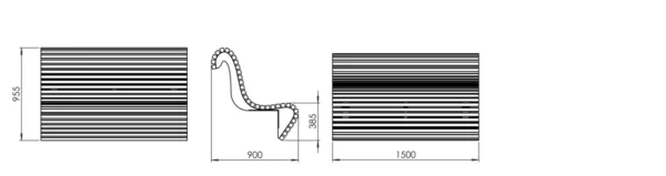 Park & Utemiljö | WAVE Parkbänk För Montering På Basen 150 Cm Bred