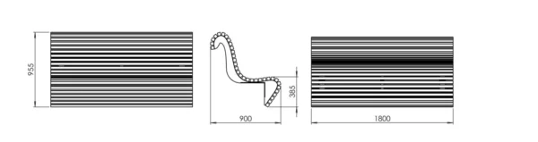 Park & Utemiljö | WAVE Parkbänk För Montering På Basen 180 Cm Bred