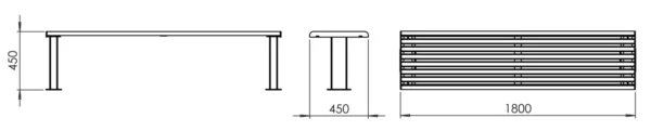 Bänk Utan Ryggstöd | VITA Parkbänk Utan Ryggstöd 180 Cm Bred