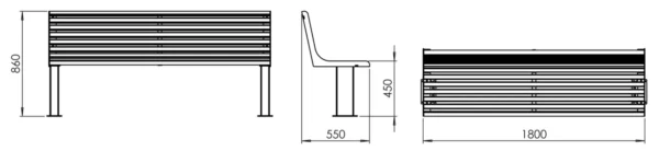 Bänk Med Ryggstöd | VITA Parkbänk Med Ryggstöd 180 Cm Bred