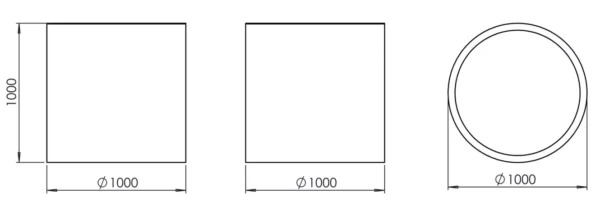 Park & Utemiljö | RUNDA Kruka Planteringskärl / Farthinder Offentligmiljö Ø100 Cm
