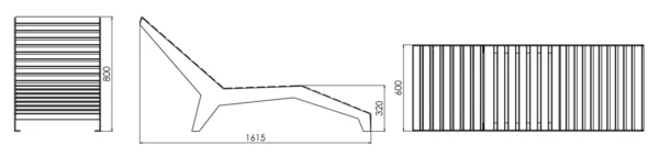 Park & Utemiljö | EDGE Solsäng|solbänk 60 Cm