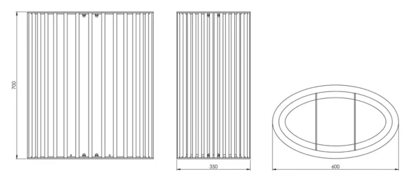 Avfall & Återvinning | AERO Papperskorg Utan Insats Stål 60 Cm Bred 80 L