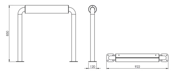 Park & Utemiljö | STAND Singel Ståbänk Höjd 85 Cm