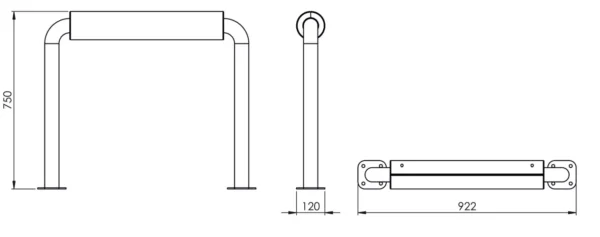 Park & Utemiljö | STAND Singel Ståbänk Höjd 75 Cm