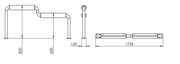 Park & Utemiljö | STAND Dubbel ståbänk Höjd 85 Cm